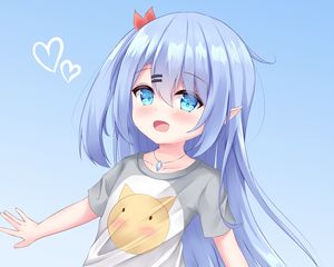 Preview wallpaper girl, elf, smile, anime, art, cartoon