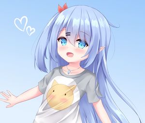 Preview wallpaper girl, elf, smile, anime, art, cartoon