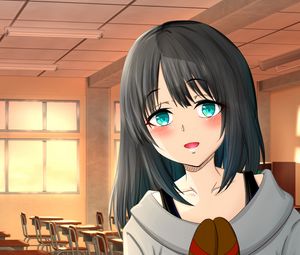 Preview wallpaper girl, embarrassment, school, anime