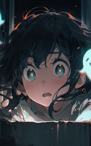 Preview wallpaper girl, emotion, eyes, anime, art