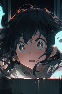 Preview wallpaper girl, emotion, eyes, anime, art