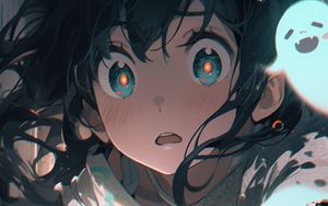 Preview wallpaper girl, emotion, eyes, anime, art