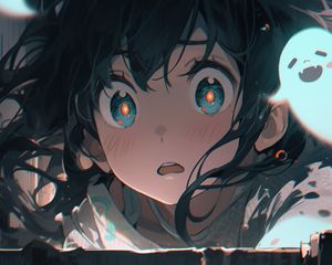 Preview wallpaper girl, emotion, eyes, anime, art
