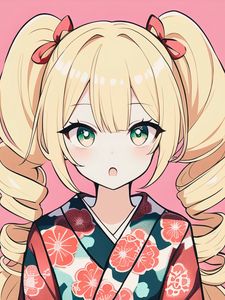 Preview wallpaper girl, emotion, eyes, kimono, anime