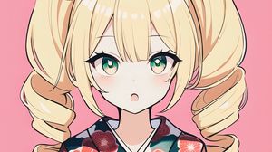 Preview wallpaper girl, emotion, eyes, kimono, anime