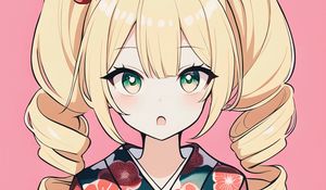 Preview wallpaper girl, emotion, eyes, kimono, anime