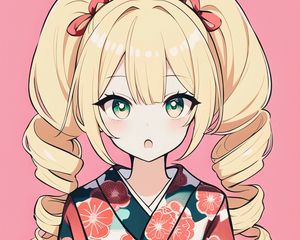 Preview wallpaper girl, emotion, eyes, kimono, anime