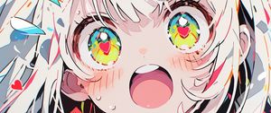 Preview wallpaper girl, emotion, hearts, art, anime