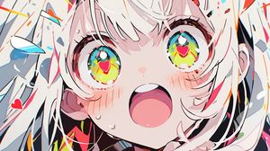 Preview wallpaper girl, emotion, hearts, art, anime