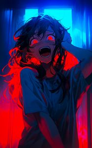 Preview wallpaper girl, emotion, tears, anime, art