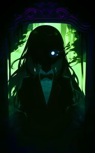 Preview wallpaper girl, eye, dark, glow, art, anime