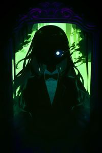 Preview wallpaper girl, eye, dark, glow, art, anime