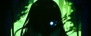 Preview wallpaper girl, eye, dark, glow, art, anime