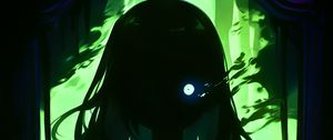 Preview wallpaper girl, eye, dark, glow, art, anime