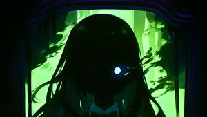 Preview wallpaper girl, eye, dark, glow, art, anime