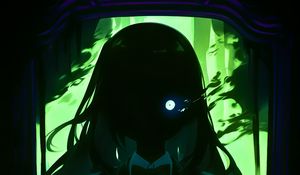 Preview wallpaper girl, eye, dark, glow, art, anime