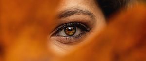 Preview wallpaper girl, eye, glance, brown
