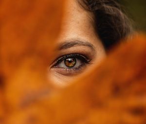 Preview wallpaper girl, eye, glance, brown