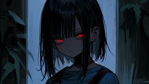 Preview wallpaper girl, eyes, anime, dark