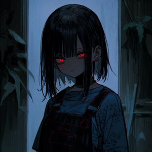 Preview wallpaper girl, eyes, anime, dark