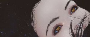Preview wallpaper girl, eyes, art, face, hair, cosmic