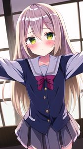 Preview wallpaper girl, eyes, blush, sadness, anime