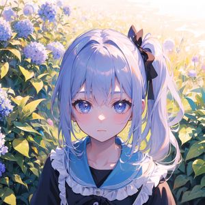 Preview wallpaper girl, eyes, blush, dress, summer, anime