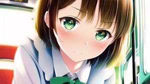 Preview wallpaper girl, eyes, bow, anime