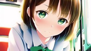 Preview wallpaper girl, eyes, bow, anime