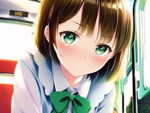 Preview wallpaper girl, eyes, bow, anime