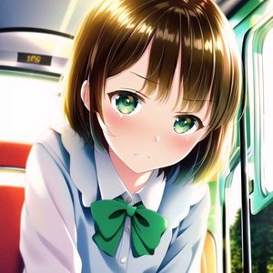 Preview wallpaper girl, eyes, bow, anime