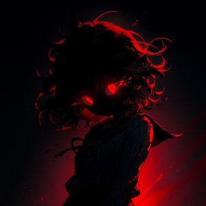 Preview wallpaper girl, eyes, dress, silhouette, dark, anime