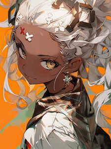 Preview wallpaper girl, eyes, earrings, art, anime