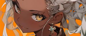 Preview wallpaper girl, eyes, earrings, art, anime