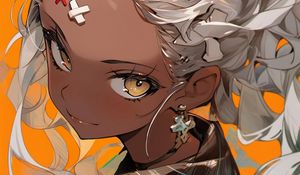 Preview wallpaper girl, eyes, earrings, art, anime