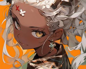 Preview wallpaper girl, eyes, earrings, art, anime