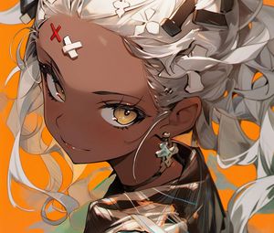 Preview wallpaper girl, eyes, earrings, art, anime