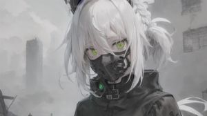 Preview wallpaper girl, eyes, ears, mask, anime