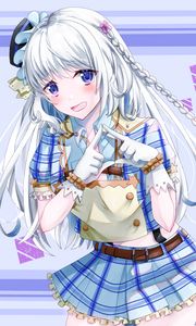 Preview wallpaper girl, eyes, gesture, anime