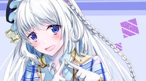 Preview wallpaper girl, eyes, gesture, anime