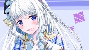 Preview wallpaper girl, eyes, gesture, anime