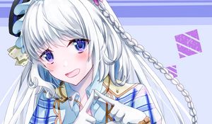 Preview wallpaper girl, eyes, gesture, anime