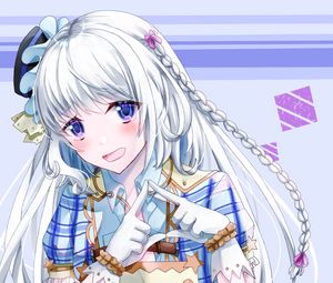 Preview wallpaper girl, eyes, gesture, anime