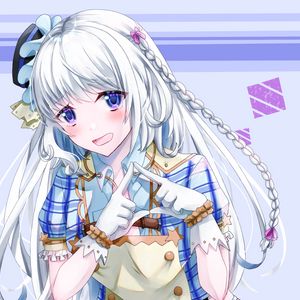 Preview wallpaper girl, eyes, gesture, anime