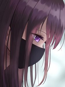 Preview wallpaper girl, eyes, glance, mask, anime