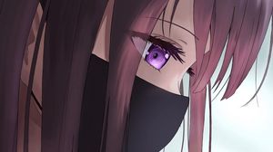Preview wallpaper girl, eyes, glance, mask, anime