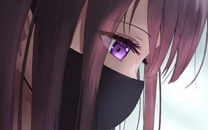 Preview wallpaper girl, eyes, glance, mask, anime