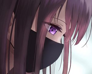 Preview wallpaper girl, eyes, glance, mask, anime