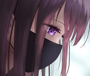 Preview wallpaper girl, eyes, glance, mask, anime