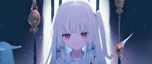 Preview wallpaper girl, eyes, glow, chains, anime